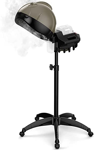 GL EnterpriseHair Steamer, Professional Salon Hair Steamer for Natural Hair Home Use, Hair Steamer for Black Hair with Adjustable Height Hood and 5 Wheels