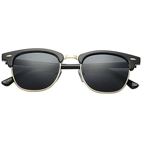 PolarSpex Semi Rimless Sunglasses for Men & Women-Malcom Style Retro 80s Sunglasses Men-Polarized Mens Sunglasses Cover