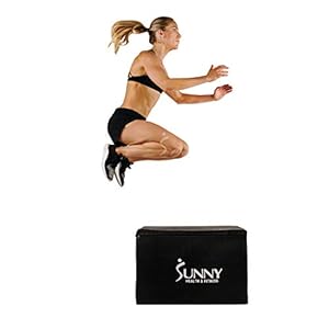 Sunny Health & Fitness Foam Plyo Box with Adjustable Heights and High Weight Capacity