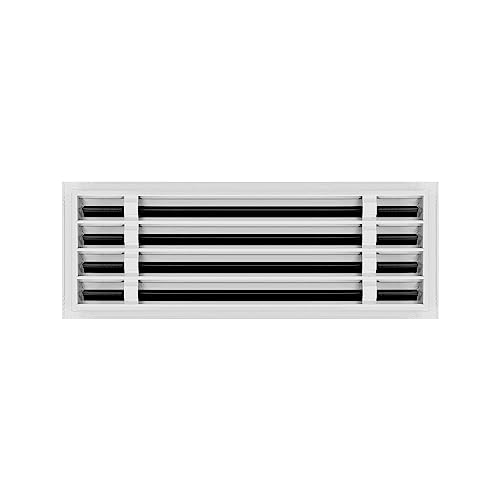 Image of BUILDMART - 22x8 White Modern AC Vent Cover - Decorative Air Vent - Standard Linear Slot Diffuser - Register Grille for Ceiling, Walls & Floors - Texas Buildmart