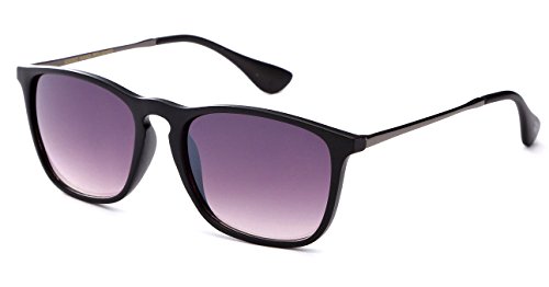 Newbee Fashion - Classic Unisex Keyhole Fashion Clear Lens Eye Glasses & Sunglasses with Flash Lens