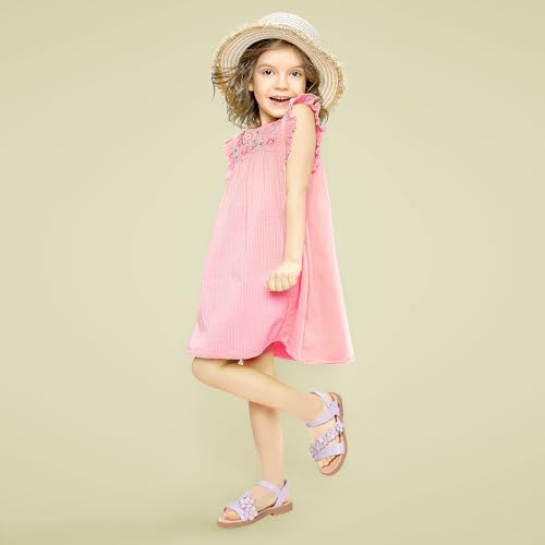 Image of PANDANINJIA Girls Sandals Open Toe Summer Flats Dress Shoes