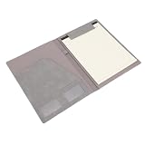 Topiky Teczka na Dokumenty ze Skóry PU, Notatnik na 30 Arkuszy, Organizer Dokumenty A4 do Biura Szkoły Biznesu, Szary 245 X 330 Mm, Segregator Teczki z gumką