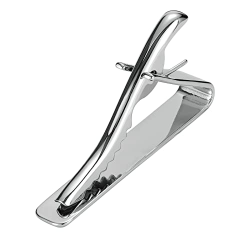 Pisacorbatas de acero inoxidable plateado con acabado premium para trajes de hombre elegantes 6