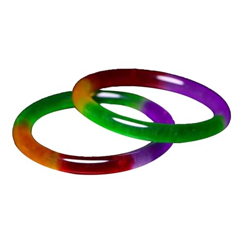 Bracelet jonc en jade pour femme transparent avec motif fleur rigide tendance lot de 2