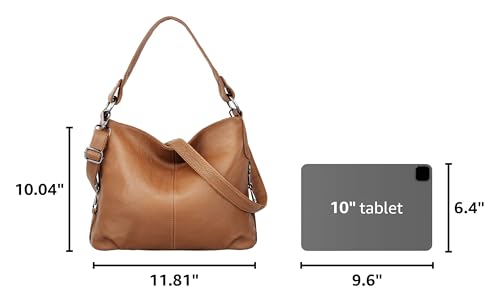 Image of YALUXE Women's Real Leather Shoulder Bags Hobo Handbag Purse Crossbody Bag
