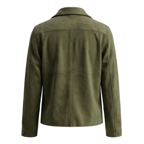 fartey Suede Cardigan Men Double Breasted Collared Button Up Outerwear - image 4