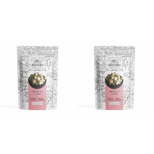 Image of Mr. Makhana Roasted Makhana and Foxnuts | Healthy Snacks | Gluten Free | MSG Free | Antioxidant | Rich Calcium | Zero Trans Fat | Zero cholesterol (Himalayan Salt & Pepper) (Pack of 2)