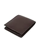 Leatherboss Leather Boys Slim Compact Flap Id Coin Pocket Bifold Wallet with debit credit card holder, Dark Brown
