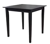 Target Marketing Systems Udine 30-Inch Square Breakfast Table with Tapered Legs, Black