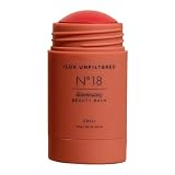 + Lux Unfiltered N°18 Illuminating Beauty Balm - Cream Blush Stick with Mango Butter - Buildable and Blendable Shimmer Blush Makeup Stick - Vegan & Cruelty Free - Chili (A Spicy Sheer Red)