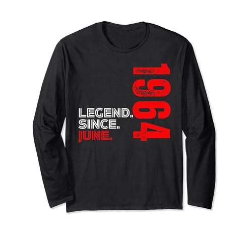 Nato nel giugno 1964 Vintage Birthday Legend Since June 1964 Maglia a Manica