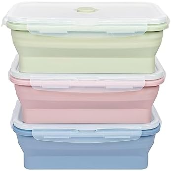 Druuzyl Silikon Dosen 3er Set 1200ml - Faltbare Frischhaltedosen Für Meal Prep