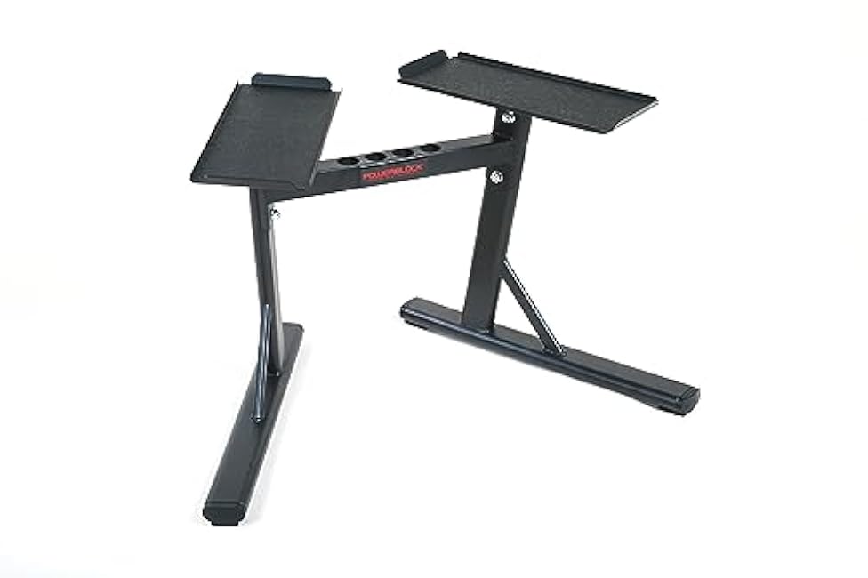 PowerBlock PowerMax Stand ¨C Dumbbell Rack & Weight Rack, Use with Weights up to 90 Pounds, Durable Steel Construction, Home Gym Strength Training, Innovative Workout Equipment