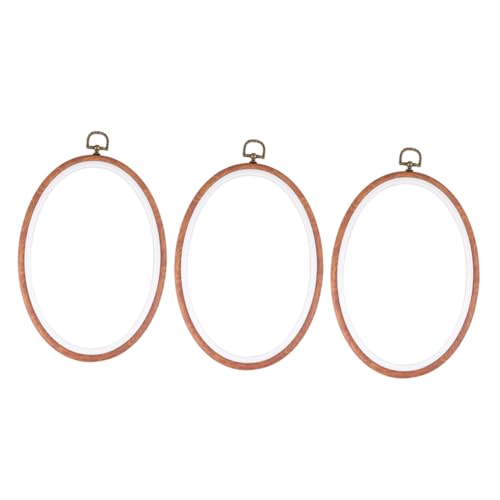 Cerceau de broderie DIY iplusmile imitation bois 18x25 cm lot de 3 pièces