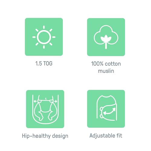 Image of SwaddleMe by Ingenuity Muslin Original Swaddle, 100% Cotton, Size Small /Medium, for Ages 0-3 Months, 7-14 Pounds, Up to 26 Inches Long, 1.5 TOG - Cream