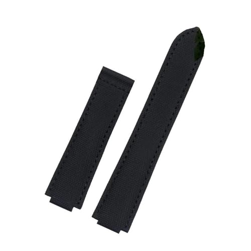 Bracelet de montre en nylon 16mm 18mm 20mm boucle déployante noir