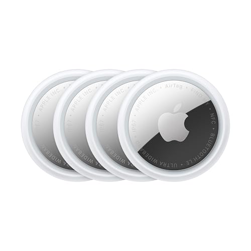 Apple AirTag (2nd Generation) - 4 Pack: Tracker for Keychain, Wallet, and More; Locator with Sound; Simple One-Tap Setup with iPhone or iPad; Key Finder with up to 1.5X Precision Finding Range*