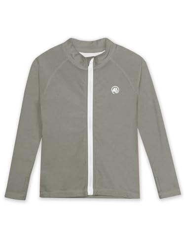 Image of AOBUTE Unisex Kids Zipper Rash Guard Boys UPF 50+ UV Protection Sun Shirt with Thumb Hole 3-12 Years