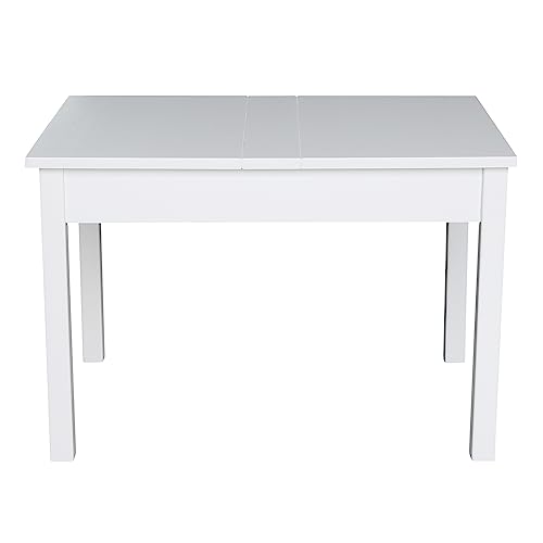 International Concepts Table With Lift Up Top For Storage, White #TOP1