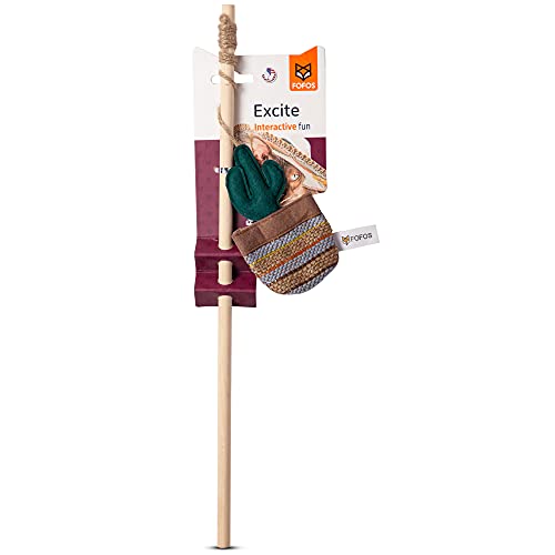 Image of BarkButler x Fofos Cactus Austin Cat Teaser Toy|US Grade Catnip Inside|for Kittens+Older Cats|Durable Wooden Stick+Robust Rope