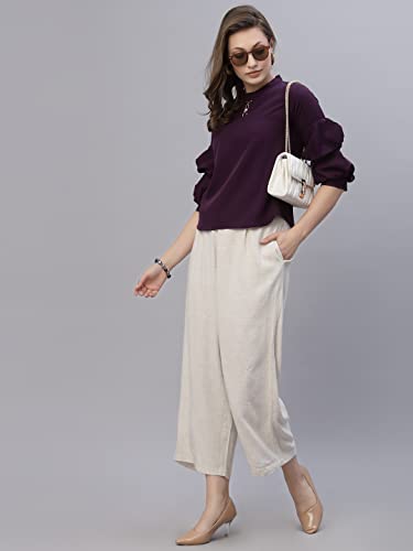 Image of Style Quotient Women Purple Crepe Top