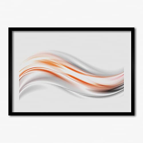 Peinture 70x50 cm Abstrakcja Des Vagues Cadre Bois Tulup Bureau Modern