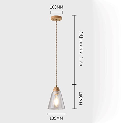 Lámparas de Madera Artesanal y Vidrio Resistente para Isla de Cocina y Comedor 5