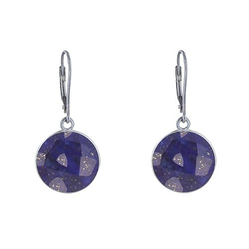 Pendientes de Plata 925 con Disco de Lapislázuli Facetada ideales para sorprender 2