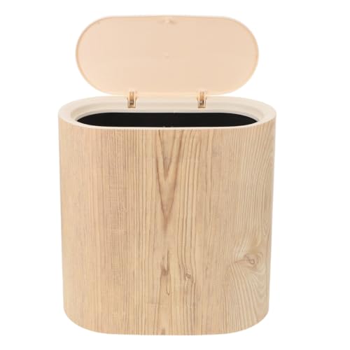 Poubelle de salle de bain 10l Lurrose anti-odeur à ouverture push beige
