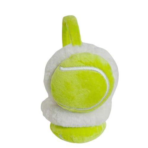 Image of JIAHG Boys Girls Cute Cartoon Football Winter Warm Earmuffs Soft Faux Fur Ear Warmers Kids Outdoor Thermal Plush Ear Muffs