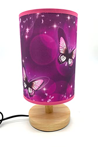 Purple Butterfly Butterflies Table Lamp Bedside Night Light Wood Base Room Decoration Or Great Gift Ideas #TOP5