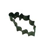 R&M Holly Leaf 3.25' Cookie Cutter Green With Colored, Durable, Baked-on Polyresin Finish