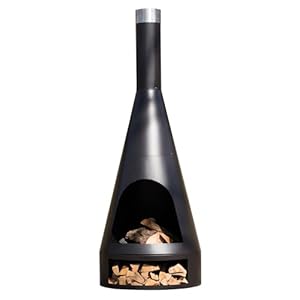 REDFIRE® Moderner Kamin für den Außenbereich 60 cm - Kingston XL mit Holzrost - Feuerschalen für den Garten - Sockel als Holzlager, Optimale Belüftung