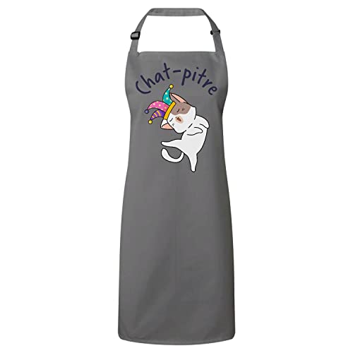 Tablier cuisine chat humour cadeau original dessin chaton rigolo