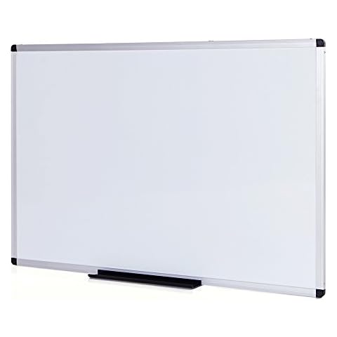 VIZ-PRO Dry Wipe Whiteboard 120 x 90 cm Dry Erase White Board for Children Wall Mounted Board for School Office and Home Cover
