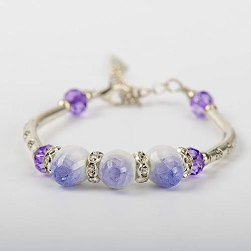 Bracelets perles céramique craquelée style classique vintage