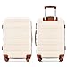 Hardshell Luggage Sets 3 Piece, Hardside Luggage Sets with Spinner Wheels & TSA Lock, Lightweight Suitcase Set for Women Girls, 20/24/28 Inch (Ivory)