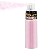 Hair and Body Glitter Spray, Festival Shimmering Glitter Powder Spray Highlighter Makeup for Hair/Body/Clothes, Loose Sparkle Powder Makeup, Singer Concerts Festival Rave Accessories,10g (Pink)