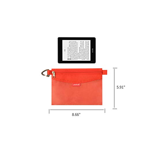 Pack All Water-Resistant Material Zipper Pouch, Mesh Zipper Bags For Storage, Travel, Office (Orange, Small) #TOP5