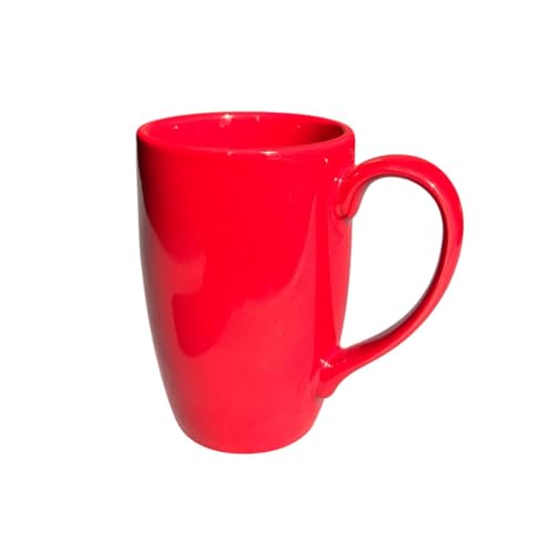 Image of Red Porcelain 285 ml Coffee /Tea Mug 1- Piece Microwave Oven and Dishwasher Safe, for Hot /Cold Coffee, Milk, Tea, (RED)