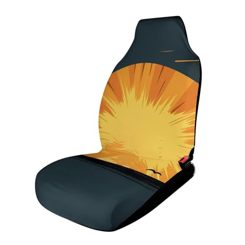 Protection siège voiture universelle à bande élastique auto camionnette | Motif soleil optimiste