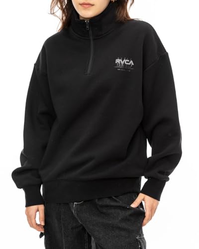 (ルーカ)RVCA 2024 レディース METALURGY HALF ZIP パーカー BLK 【2024年秋冬モデル】 BLK S
