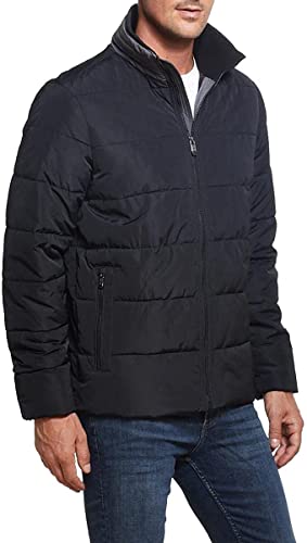 Image of Weatherproof Hooded Puffer Jacket for Men - Water Resistant Bubble Coat for Men | Puffy Alternative Down Jacket