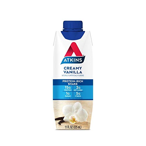 Atkins Gluten Free Protein-Rich Shake, Creamy Vanilla, Keto Friendly, 8 Count (Pack Of 1) #TOP1