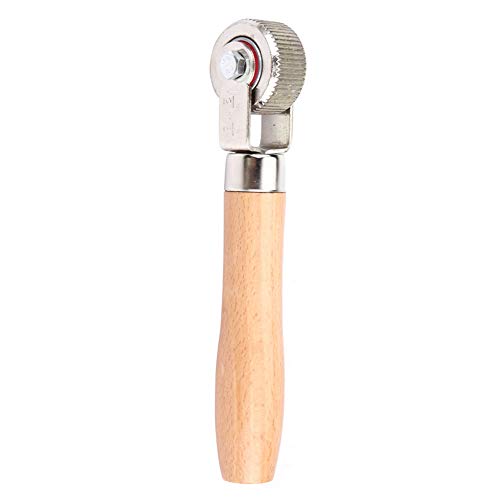 Image of KIMISS Tire Patch Repair Tool for Car Wheel with Wooden Handle and Ball Bearing Roller - Middle Puncture Stitcher for Easy Tire Repair and Maintenance