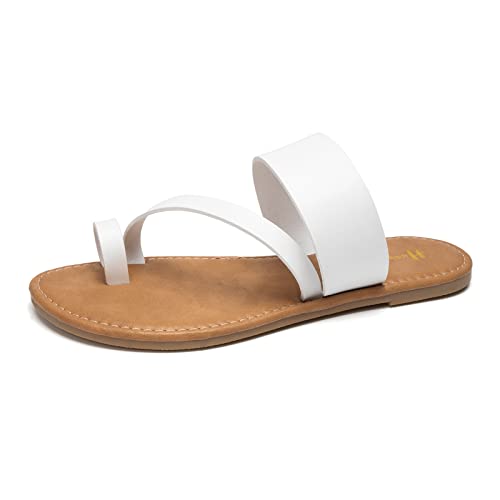 Image of Huayuanwell Women's Slide Sandals Slip On Flat Sandals Flip Flop Thong Sandals Casual Summer Sandals