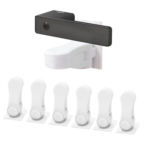 Child Proof Door Lever Lock(6 Pack) - Baby Proofing Door Handle Lock 3M Adhesive & No DrillingNeed Minimalist Design Child Safety Door Handle Locks