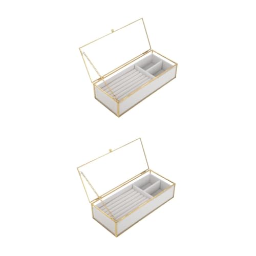 Boîte à bijoux en verre avec compartiments VANZACK x2 - 2