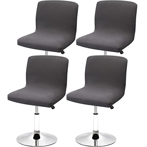 Leomix Housses de Chaise de Salle à Manger, Housses de Tabouret de Bar, Housses de Chaise à Dossier Court Bas, pour Protection de Chaise à Dossier mi-Bas à Hauteur de comptoir,H,4pcs Cover